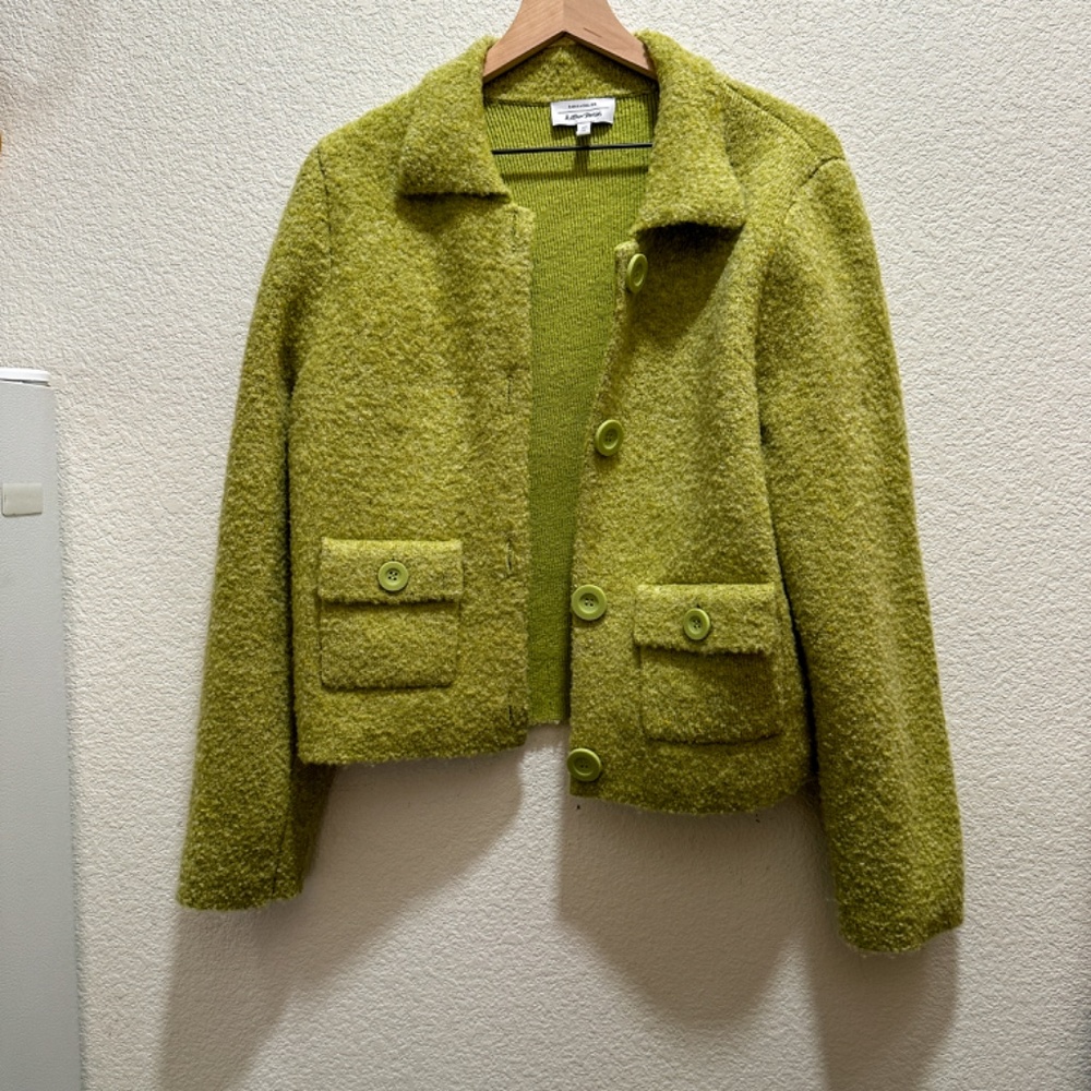 & Other Stories Green Textured Jean Jacket